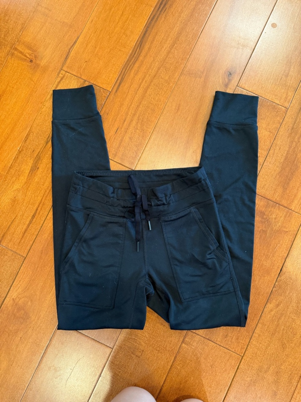 aerie Black Drawstring Pocket Jogger Leggings